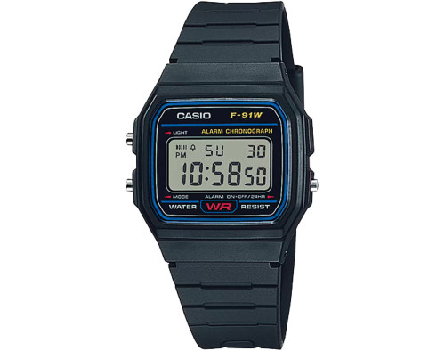 Casio Retro Vintage F-91W-1YEG Quarzwerk Unisex-Armbanduhr