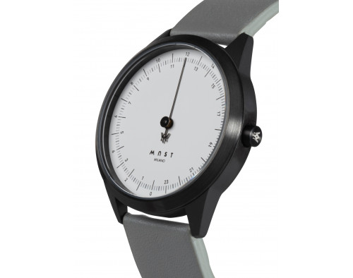 MAST Milano CEO Dark A24-BK402M.WH.11I Quarzwerk Herren-Armbanduhr Einzeigeruhr 24 Stunden