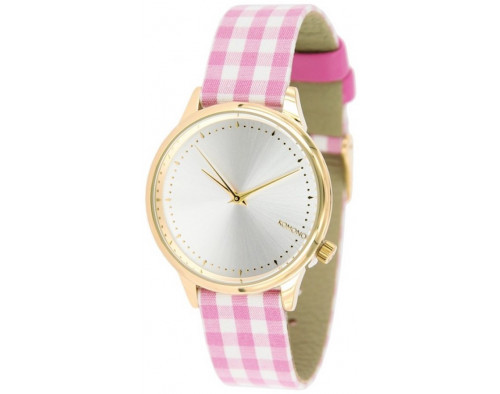 Komono Estelle Vichy Pink Quarzwerk Damen-Armbanduhr