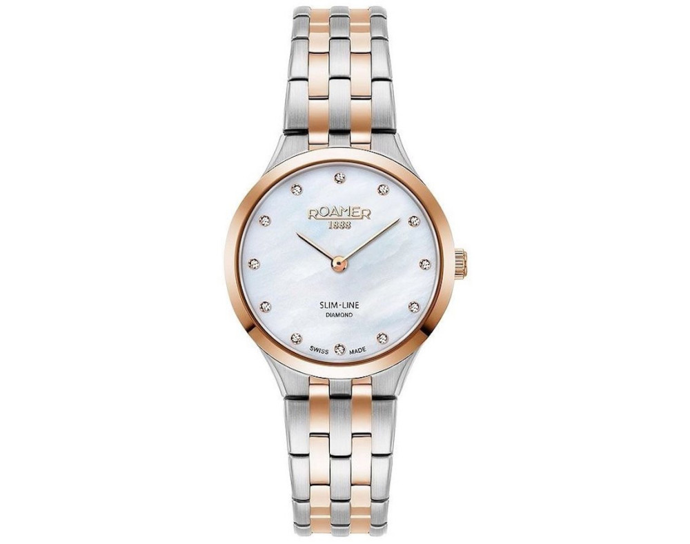 Roamer Slim-Line Diamond 512847-49-89-20 Quarzwerk Damen-Armbanduhr Roamer Slim-Line Diamond 512847-49-89-20 Quarzwerk Damen-Armbanduhr