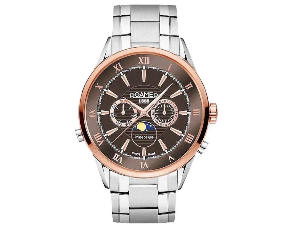 Roamer Superior Moonphase 508821-47-53-50 Montre Quartz Homme