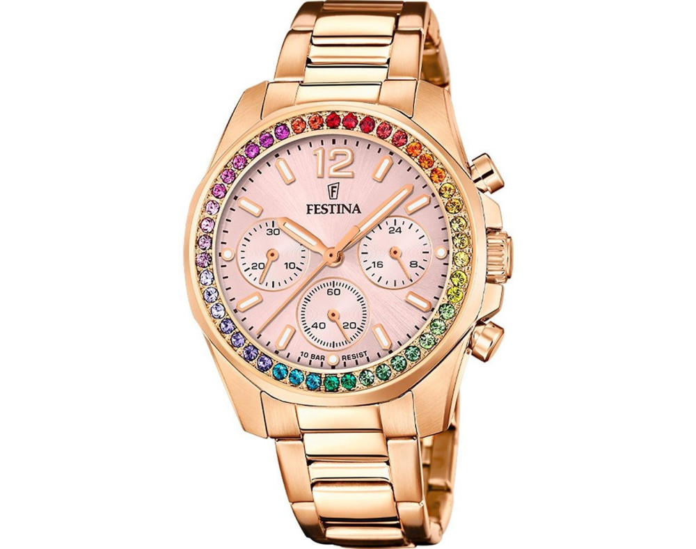 Festina Boyfriend Rainbow F20639/4 Quarzwerk Damen-Armbanduhr