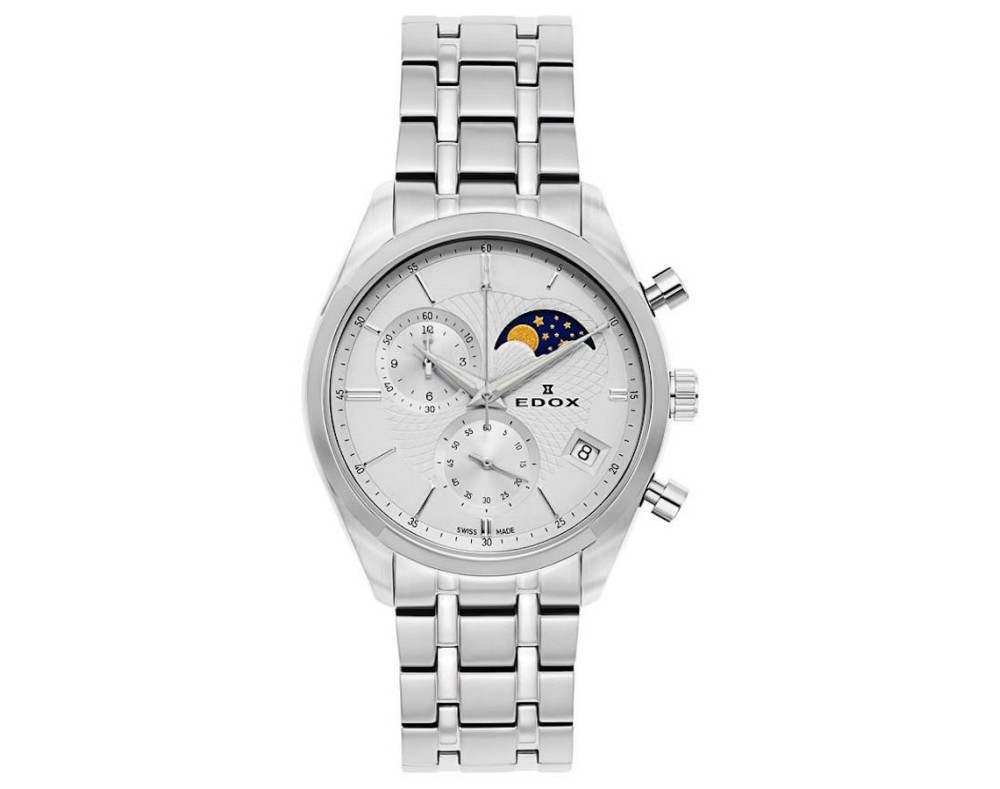 EDOX Les Vauberts Moonphase 01655-3M-AIN Quarzwerk Herren-Armbanduhr EDOX Les Vauberts Moonphase 01655-3M-AIN Quarzwerk Herren-Armbanduhr