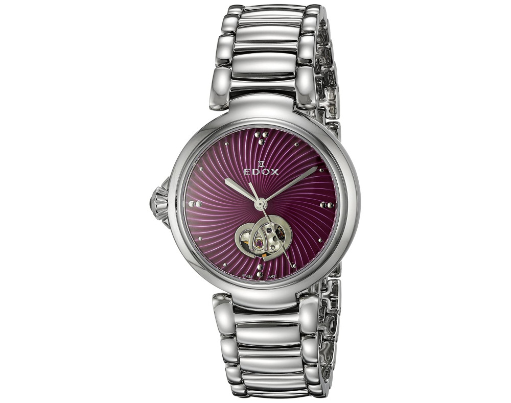 EDOX LaPassion Open Heart 85025-3M-ROIN Womens Mechanical Watch EDOX LaPassion Open Heart 85025-3M-ROIN Womens Mechanical Watch