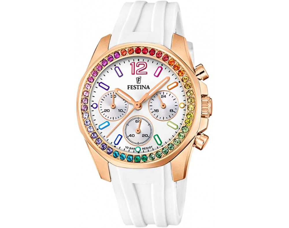 Festina Boyfriend Rainbow F20611/2 Quarzwerk Damen-Armbanduhr